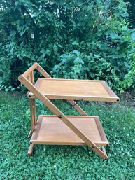 Solid Wood Bar Cart On Casters