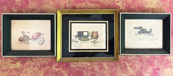 A Trio Of Vintage Transportation Themed Prints