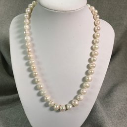 Very Pretty Genuine Cultured Baroque Pearl Necklace With Sterling Clasp - Very Pretty Necklace - 18' Long