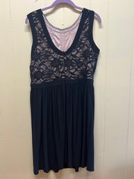 R & M Richards Black Lace Cocktail Dress - Size 14