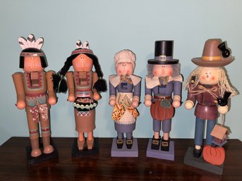 Set Of 5 Thanksgiving Themed Nutcrackers