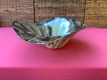 Marbled/metallic Glass Bowl