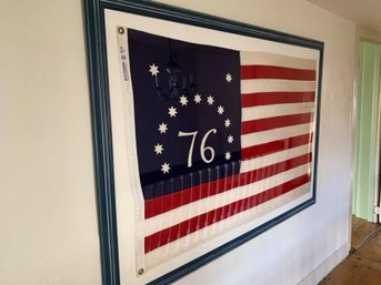 Huge Framed Bennington Spirit Of '76 Flag