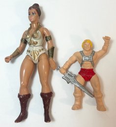 Lot Of 2 1980s He-man Masters Of The Universe Action Figures - He-Man & Teela