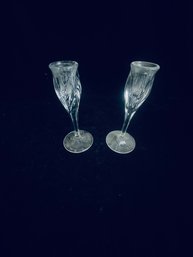 Stemmed Glass Candle Stick Holders