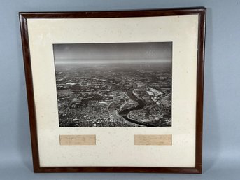 Vintage Pencil Signed Robert Yarnall Richie 'Hartford From 9000' Aerial Photograph