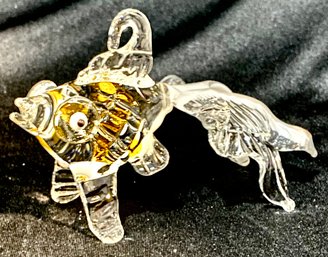 Delicate Clear Art Glass Beta Fish Ornament