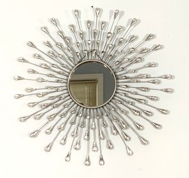 Large 32' Silvertone Star Burst Wall Mirror