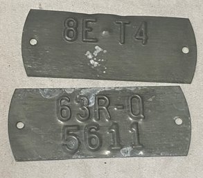 Two Studebaker Body Number Firewall Plates