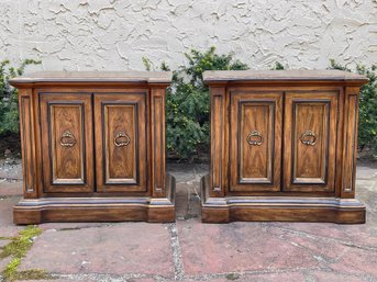 Drexel Heritage Grand Villa Collection Neoclassical Tuscan Style Nightstands- A Pair