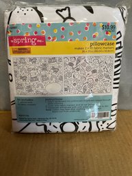 The Spring Shop 2, Color You Own Pillowcases Kit With Fabric Markers Unused