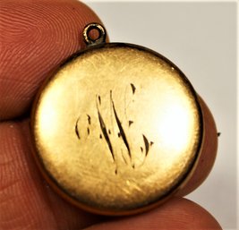 Victorian Gold Filled Round Locket Monogrammed 'W'