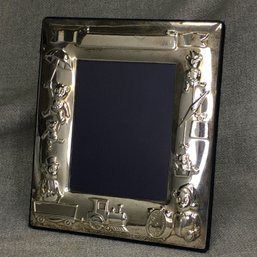 Wonderful Sterling Silver / 925 Baby Picture Frame By CARR - Has Spots To Engrave - Name - Time - Weight - Etc