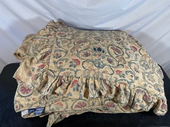 Lot 2 - Ralph Lauren Twin Comforter, Bed Skirt And Pillow Sham Cotton And Linen