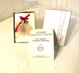 Lenox 1984 Deep Cut Crystal Christmas Ornament
