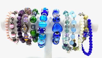 Collection Of Art Glass Bracelets