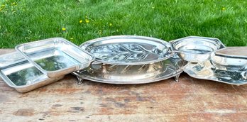 A Collection Of Silver Plated Serving Ware