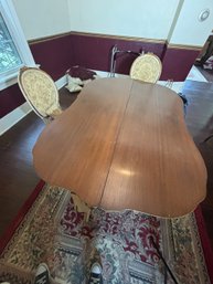FRENCH PROVINCIAL TABLES W/ TWO CHAIRS