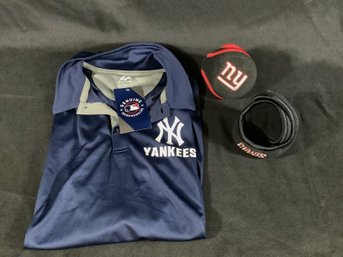 Womans Yankee Polo Shirt & 2 NY Giants Earmuffs