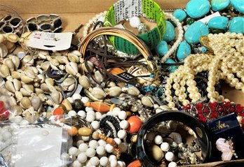 Box Lot Vintage Costume Wearable Jewelry, Only Some As/is