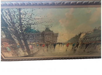 Large Reproduction Oil Painting On Canvas - European City Square