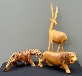 Carved Kenyan Wooden Animals (3)