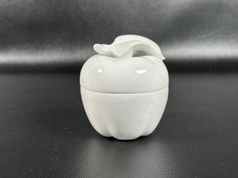 A Fine Quality Porcelain Trinket Box, Apple Form, Made In Limoges, France