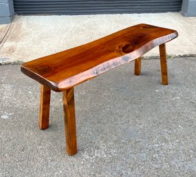 Vintage Weston Bowl Mill Vermont Live Edge Bench Or Table