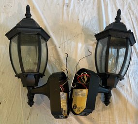 Pair Of Contemporary Coach Light Metal Fixtures