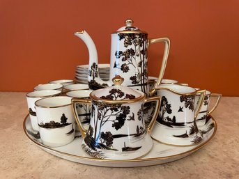 Beautiful Hand Painted Nippon Coffee/Tea Set Service For 12