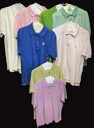 Collection Of Eight Cotton Polo Shirts- Vinyard Vines, Peter Millar, Polo, Izod And More-Size L & XL