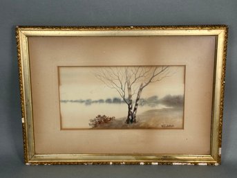 Antique George Puddefoot Signed Landscape Watercolor