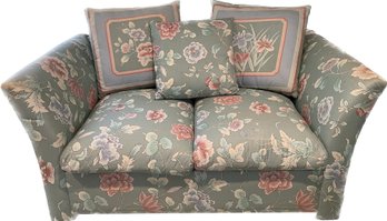 Vintage Floral Flared Arm Loveseat