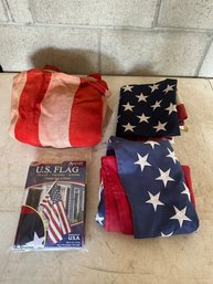 Set Of 4 American Flags