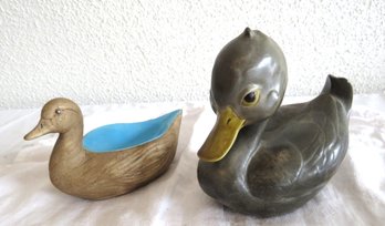 2 Ceramic Duck Figures