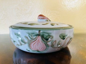 Louisville Stoneware Covered Casserole With Pear Motif