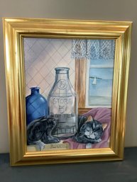 Framed Cat Print By Jayne Shelley Pierce