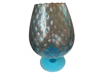 Beautiful Vintage Blue Bubble Glass Bowl