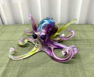 Michael Hopko Multi-colored Art Glass Octopus