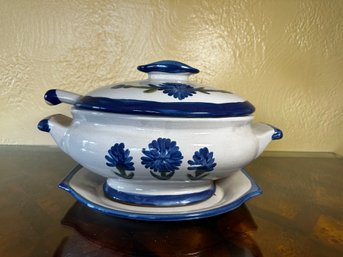 Louisville Stoneware Bachelor Button / Corn Flower Soup Tureen