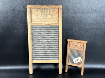 A Vintage Collectible Dubl Handi Washboard & Decorative Miniature Washboard