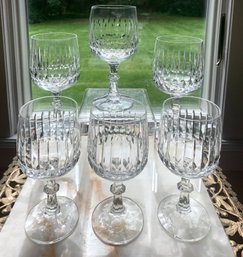 Set Of 6 Fine Quality Crystal Wine Glasses