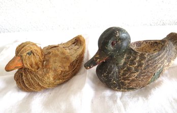 Ceramic And Wood Fiber Ducks