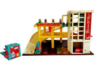 Vintage Fisher Price Parking Ramp Service Center