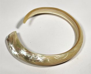 Large Fine Hand Carved Natural Formed Bangle Bracelet