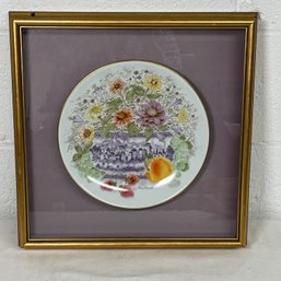 Shadow Box Framed Floral Heirlooms Porcelain Plate By Hutschenreuther - Davis Carroll