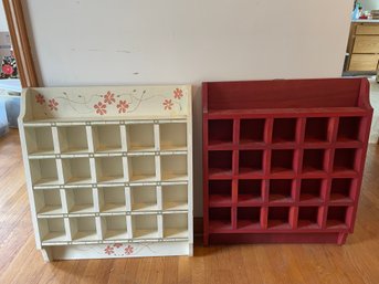 Pair Of Wooden Display Shelves.