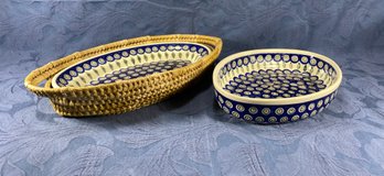 Boleslawiec Polish Pottery Oval Backing Dishes