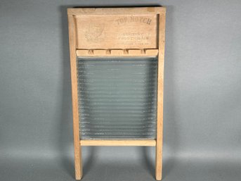 Vintage Crystal Wooden Washboard