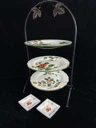 Villeroy And Boch Three Tiered Dessert Tray And Square Small Dishes